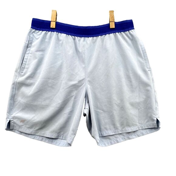 Fabletics Shorts Mens 32x6* Blue Running Training Pull-On Colorblock Performance - Picture 1 of 11